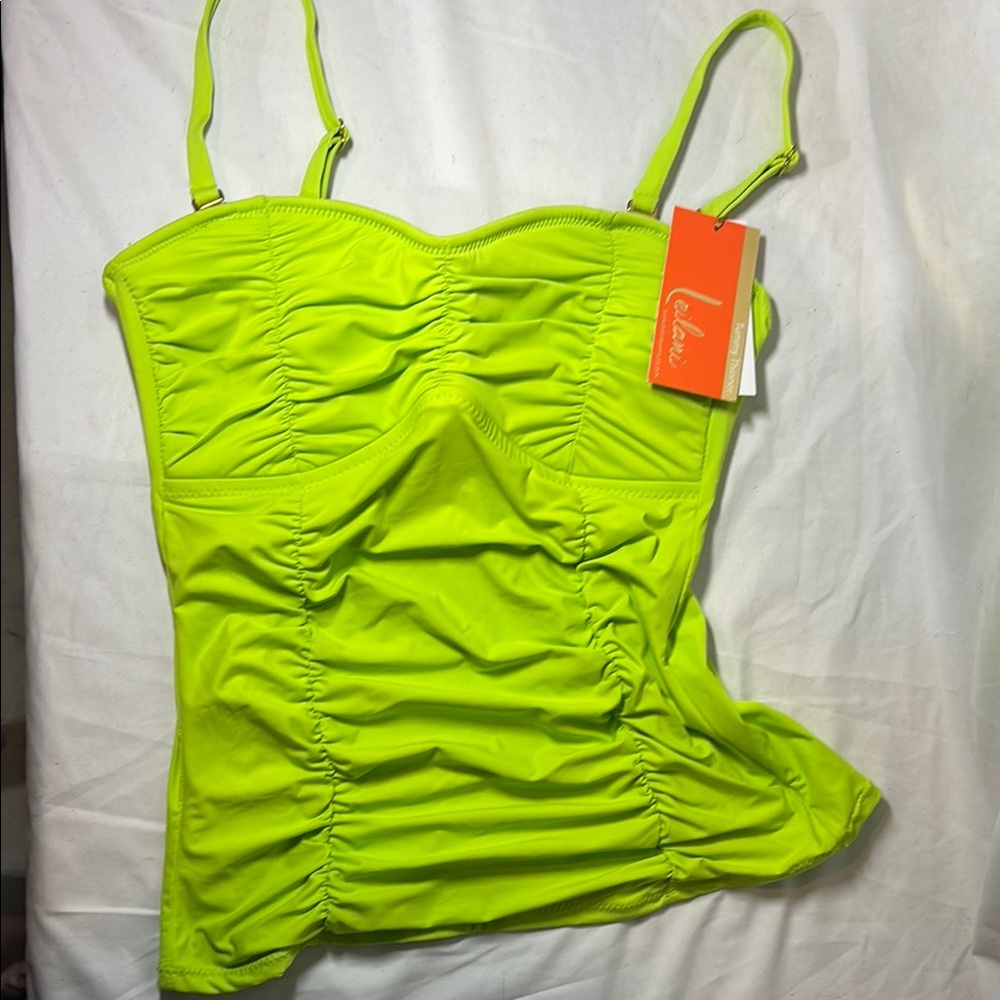 Leilani Yellow Green Ruched Tankini